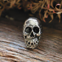 Skull Biker made of sterling silver ring 925 stretch mouth gothic crossbone rock viking
