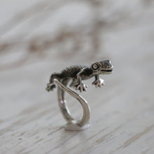 Gecko ring Boho sterling silver 925 lizard bugbear cute animal woman gift Jewelry