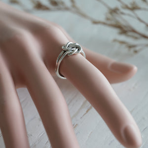 ribbon knot bow ring sterling silver 925 infinity statement Minimal love handmade simple