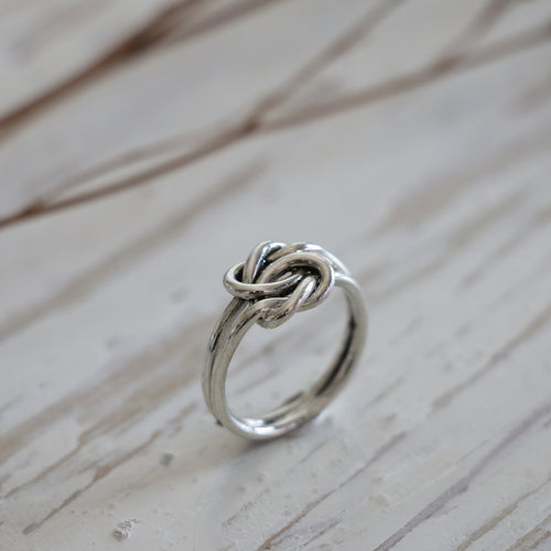 ribbon knot bow ring sterling silver 925 infinity statement Minimal love handmade simple