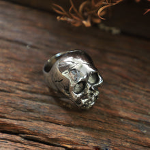 Vampire skull for men sterling silver ring 925 biker gothic celtic punk memento mori