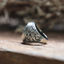 crown Gothic biker sterling silver Ring 925 men celtic viking Skull king royal