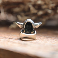 elf skull ring for men made of sterling silver 925 biker style