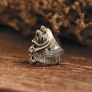 geisha Hannya Mask ring for men made of sterling silver 925 biker style