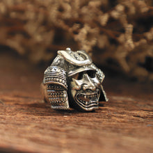 Samurai Mask ring for men made of sterling silver 925 biker style