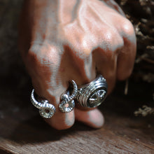 Horned goat sterling silver ring 925 for men satanism