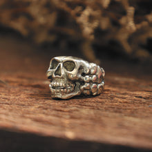 Finger Bone skull ring for men made of sterling silver 925 biker style
