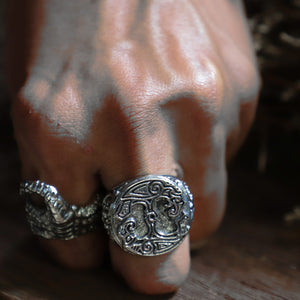 Odin Ravens ring for unisex made of sterling silver 925 viking gothic style