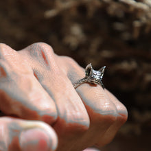 Bat wing skull sterling silver ring 925 women gothic style Halloween punk cute