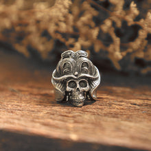 geisha Samurai Mask ring for men made of sterling silver 925 biker style