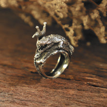 snail and crocodile ring for men made of sterling silver 925 boho style