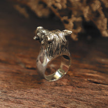 wild boar ring for men made of sterling silver 925 biker style