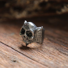 Bat wing skull Ring men sterling silver 925 gothic biker celtic monster vampire