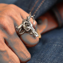 buffalo Skull flower Ring for women made of sterling silver 925 Bohemian style