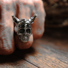 elf skull ring men sterling silver 925 biker viking gothic memento mori Monster