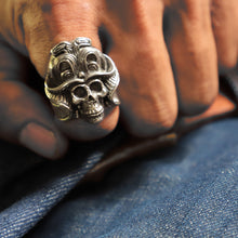 geisha Samurai Mask ring for men made of sterling silver 925 biker style