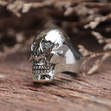 Skull sugar Eye heart sterling silver Ring 925 biker men Mexican gothic viking