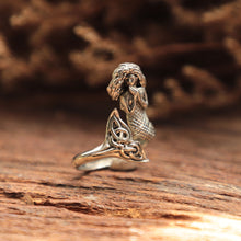 Mermaid ring for unisex made of sterling silver 925 nautical style