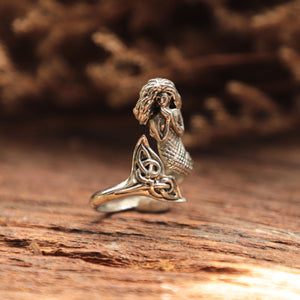Mermaid ring for unisex made of sterling silver 925 nautical style