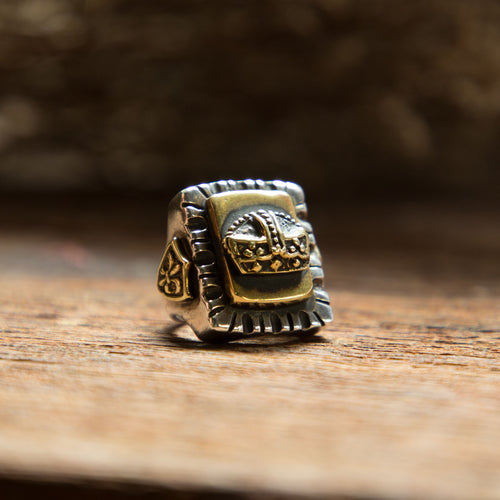 crown king Mexican Biker Sterling Silver Ring 925 for Men Vintage Custom Skull royal