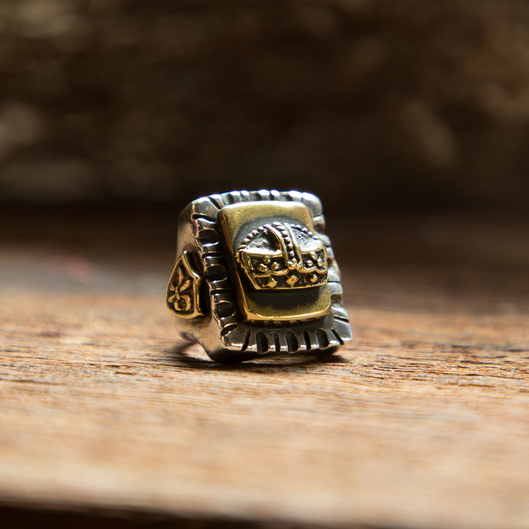 crown king Mexican Biker Sterling Silver Ring 925 for Men Vintage Custom Skull royal
