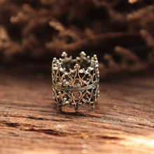 Princess crown ring for men made of sterling silver 925 Gothic style
