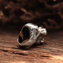 hippopotamus skull ring for men made of sterling silver 925 biker style