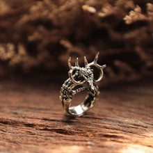 Deer Skull Ring for women made of sterling silver 925 Bohemian style