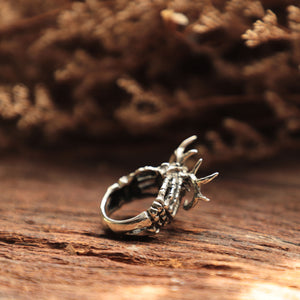 Deer Skull Ring for women made of sterling silver 925 Bohemian style