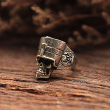 Cleopatra skull Egyptian ring for men made of sterling silver 925 Boho style