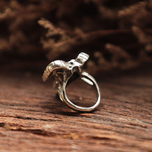 Deer Skull Ring for women made of sterling silver 925 Bohemian style