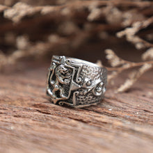 Gothic lion Leo biker men sterling silver ring 925 viking celtic gothic zodiac