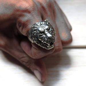 RASTA LION OF JUDAH Leo Ring sterling silver 925 animal skull RAMPANT ETHNIC TRIBAL Biker