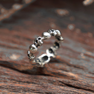 small skull made of sterling silver ring 925 for unisex punk style