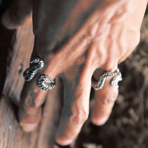 Couple tentacle octopus biker sterling silver ring 925 unisex nautical viking (Including 2 rings)