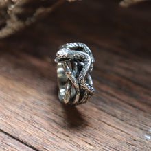 Crown of thorns Snake cobra silver ring handmade for biker jewelry gypsy hippie 925