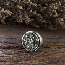 Hobo Nickel Brave skull Biker Ring sterling silver 925 Mencoin Mexican Vintage horse