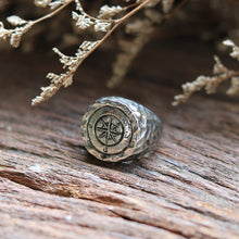 compass sterling silver ring nautical anchor biker boho gothic viking Traveler