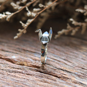 Origami bird sterling silver ring 925 for unisex Boho style