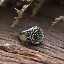Rose leaf Vine sterling silver Ring 925 for unisex flower style
