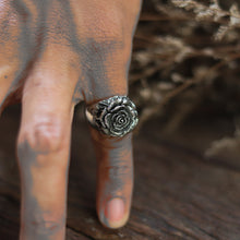 Rose leaf Vine sterling silver Ring 925 for unisex flower style