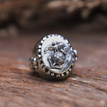 Marine Corps Mexican for Biker men sterling silver ring gothic viking vintage skull