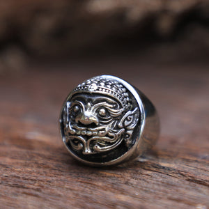 Ramayana monster ring unisex sterling silver hindo gothic viking celtic india