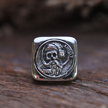 Hobo nickel brave hipster skull made of silver ring 925 for men Biker liberty gothic punk