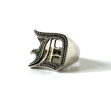 D alphabet Biker Ring gothic sterling silver 925 Old english A-Z Initial Letters GIFT Monogram NAME