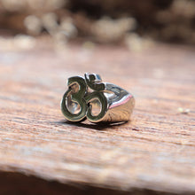 om symbol ring for unisex made of sterling silver 925 yoga Hindu style