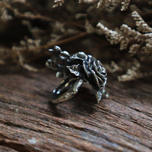 Rose leaf Vine sterling silver Ring 925 for unisex nature style