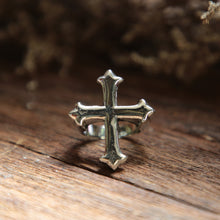 Cross gothic biker ring men silver sterling Vintage punk celtic skull Crucifix