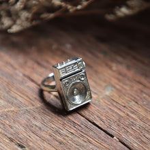 retro Loudspeaker sterling silver ring 925 hip hop Two fingers biker vintage man