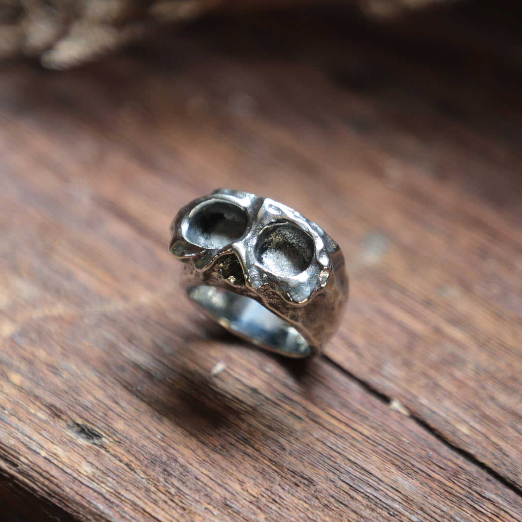 eye Skull biker men sterling silver Ring 925 punk hipster gothic viking memento